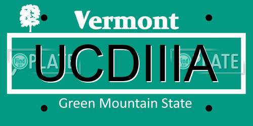 UCDIIIA Vermont License Plate
