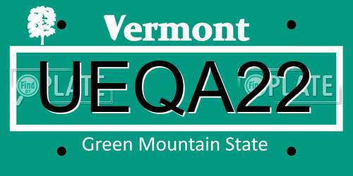 UEQA22 Vermont License Plate