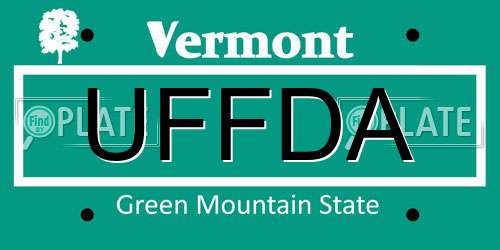UFFDA Vermont License Plate