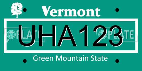 UHA123 Vermont License Plate
