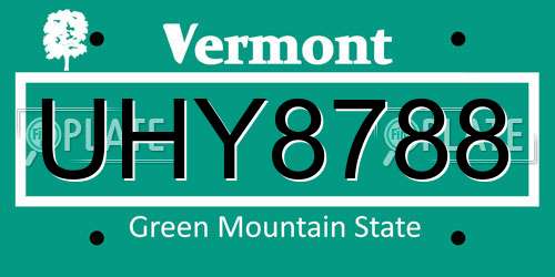 UHY8788 Vermont License Plate