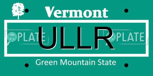ULLR Vermont License Plate