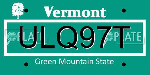 ULQ97T Vermont License Plate