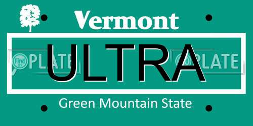 ULTRA Vermont License Plate