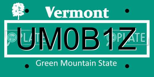 UM0B1Z Vermont License Plate