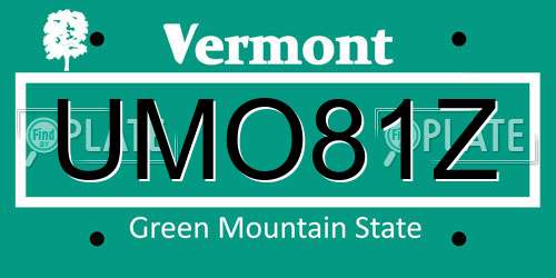 UMO81Z Vermont License Plate