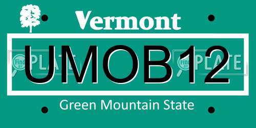 UMOB12 Vermont License Plate
