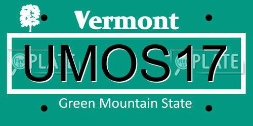 UMOS17 Vermont License Plate
