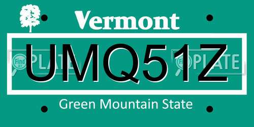 UMQ51Z Vermont License Plate
