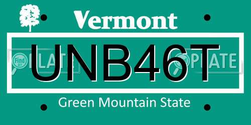 UNB46T Vermont License Plate