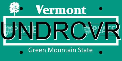 UNDRCVR Vermont License Plate