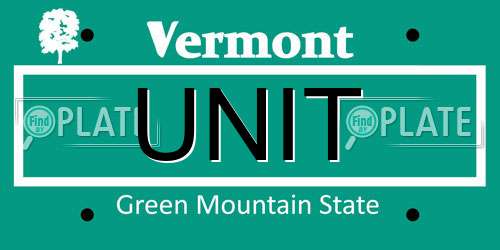 UNIT Vermont License Plate