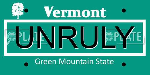 UNRULY Vermont License Plate