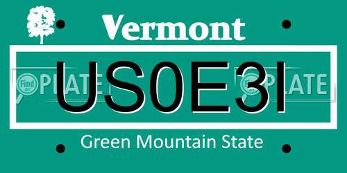 US0E3I Vermont License Plate