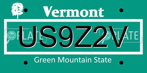 US9Z2V Vermont License Plate