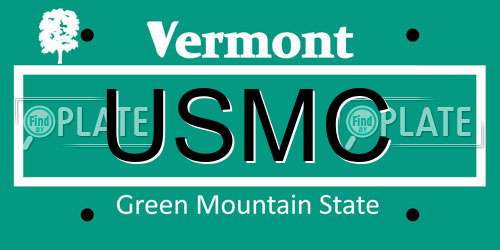 USMC Vermont License Plate