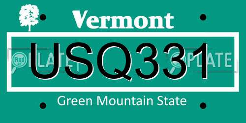 USQ331 Vermont License Plate