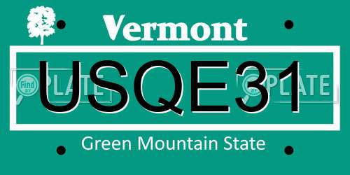 USQE31 Vermont License Plate