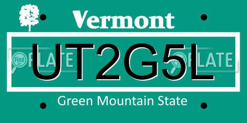 UT2G5L Vermont License Plate
