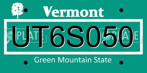 UT6S050 Vermont License Plate