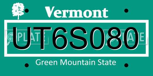 UT6S080 Vermont License Plate