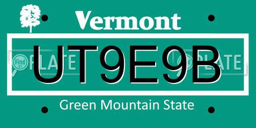 UT9E9B Vermont License Plate