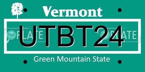 UTBT24 Vermont License Plate