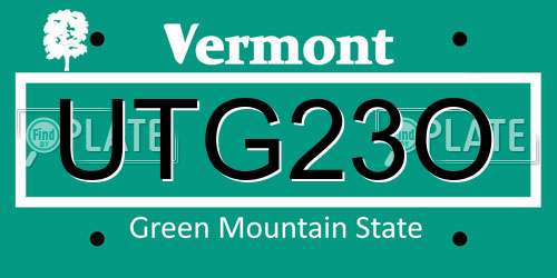 UTG23O Vermont License Plate