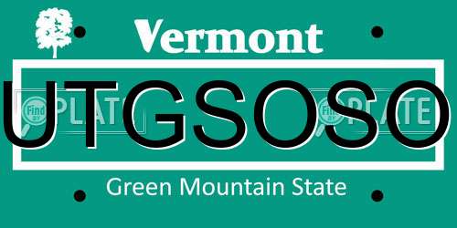 UTGSOSO Vermont License Plate