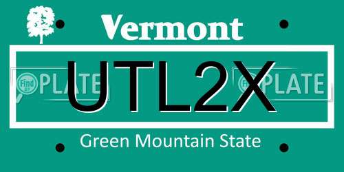 UTL2X Vermont License Plate