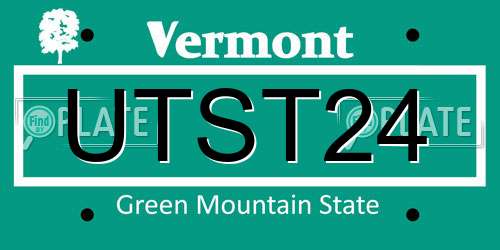 UTST24 Vermont License Plate
