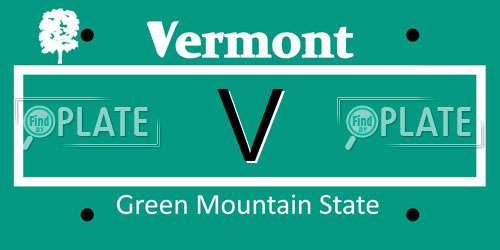 V Vermont License Plate