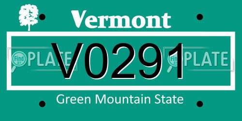 V0291 Vermont License Plate