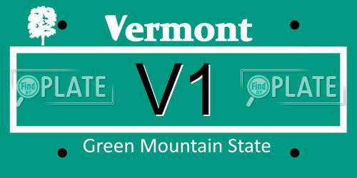 V1 Vermont License Plate