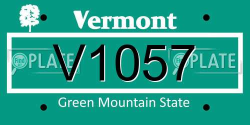 V1057 Vermont License Plate