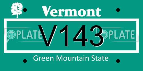 V143 Vermont License Plate