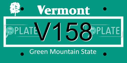 V158 Vermont License Plate