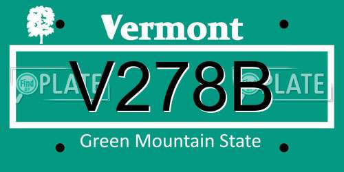 V278B Vermont License Plate