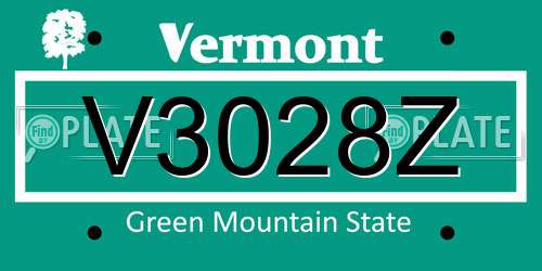 V3028Z Vermont License Plate