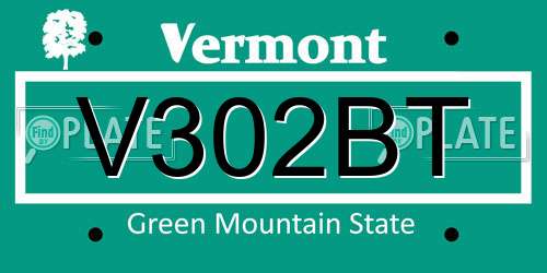V302BT Vermont License Plate