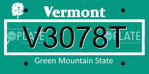 V3078T Vermont License Plate