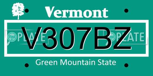 V307BZ Vermont License Plate