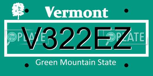 V322EZ Vermont License Plate