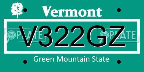 V322GZ Vermont License Plate