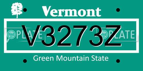 V3273Z Vermont License Plate