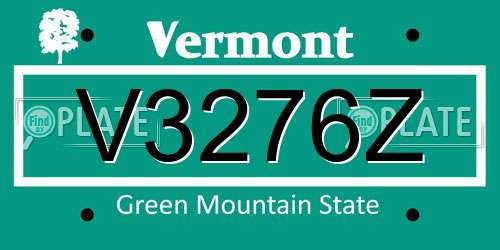 V3276Z Vermont License Plate
