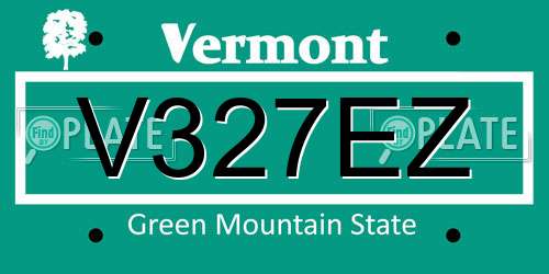 V327EZ Vermont License Plate
