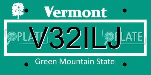 V32ILJ Vermont License Plate