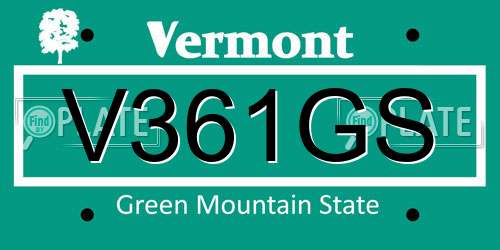 V361GS Vermont License Plate