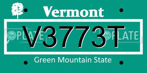 V3773T Vermont License Plate